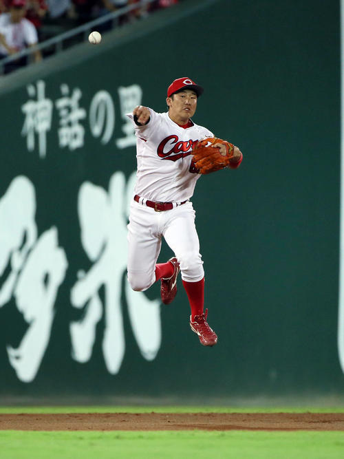 広島小園海斗（2019年9月11日撮影）