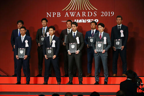 パ・リーグベストナイン受賞選手たち（撮影・足立雅史）