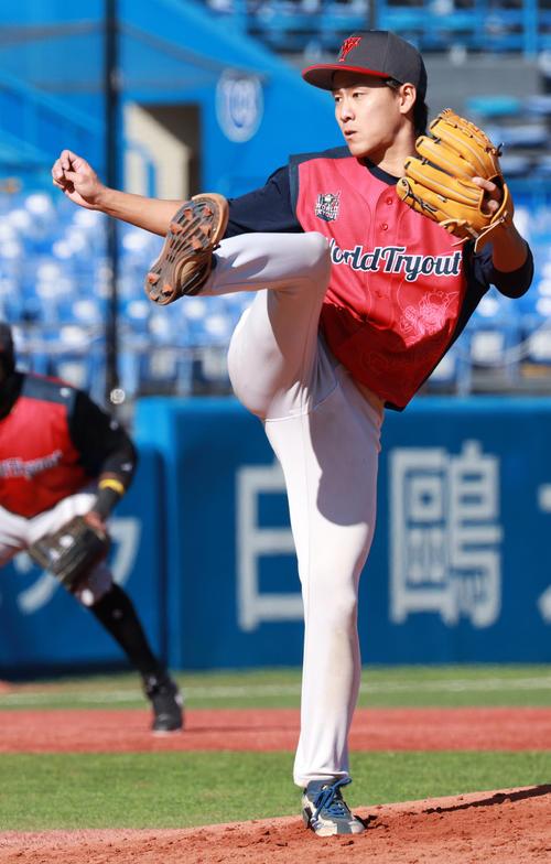 力投する箭内翔太（撮影・中島郁夫）