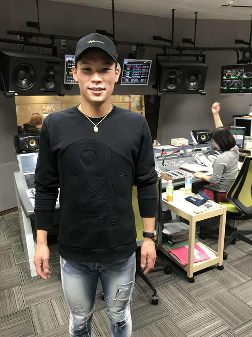 ABCラジオに生出演したオリックス中川圭太内野手（撮影・真柴健）