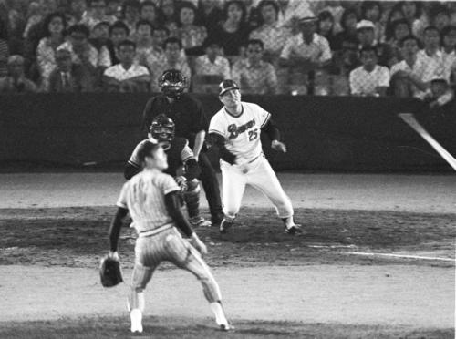 1974年オールスター第1戦　全セ対全パ　代打の阪急高井保弘が代打逆転サヨナラ本塁打を放つ。投手はヤクルト松岡弘（1974年7月21日）