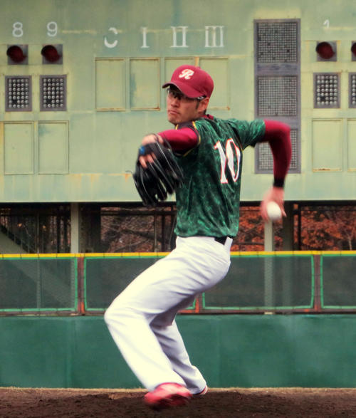 草野球最後の登板となった相模台レイダース・杉浦（撮影・湯本勝大）