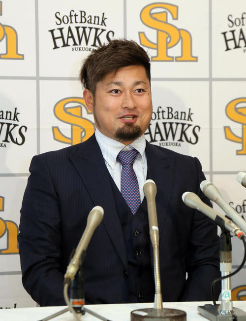 4億6000万円（金額は推定）プラス出来高の4年契約で更改したソフトバンク森唯斗（撮影・栗木一考）