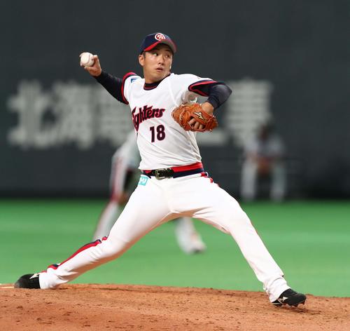 日本ハム斎藤佑樹（撮影・黒川智章）