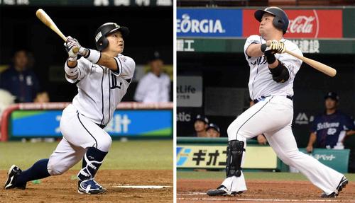 西武の森友哉（左）と山川穂高
