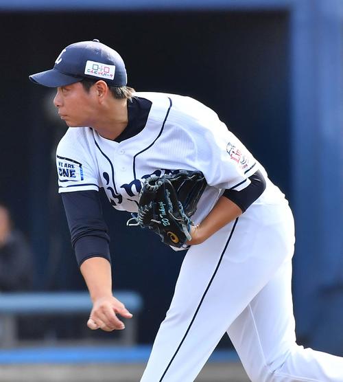 昨年11月12日に行われた合同トライアウトで登板した高木勇人（撮影・上田博志）