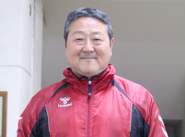 松島中野球部の猿橋監督。穏やかな表情が印象的だ