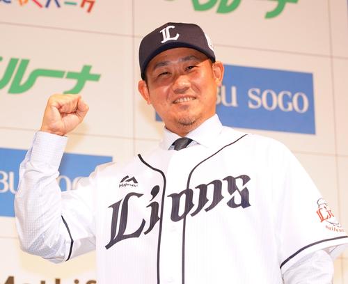 14年ぶりに西武に復帰した松坂大輔（2019年12月11日撮影）