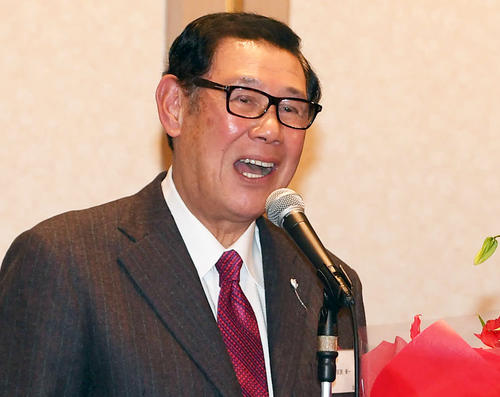 野球殿堂入りの感謝を述べる田淵幸一氏（撮影・たえ見朱実）