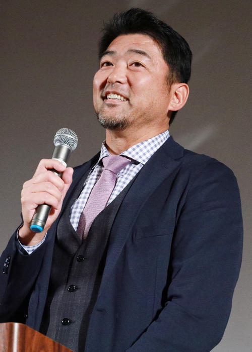 大リーグの話も含め講演を行ったヤクルト斎藤コーチ（撮影・中島郁夫）
