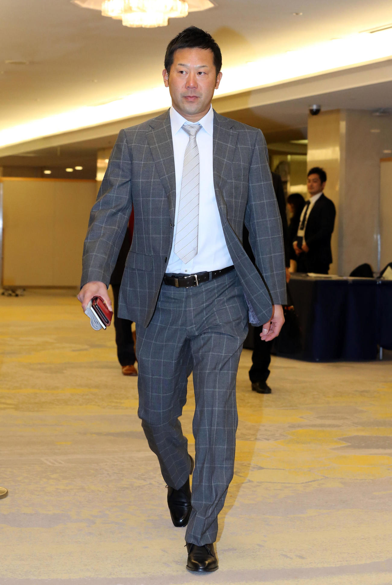 NPB12球団監督会議に出席する楽天の三木監督（撮影・浅見桂子）