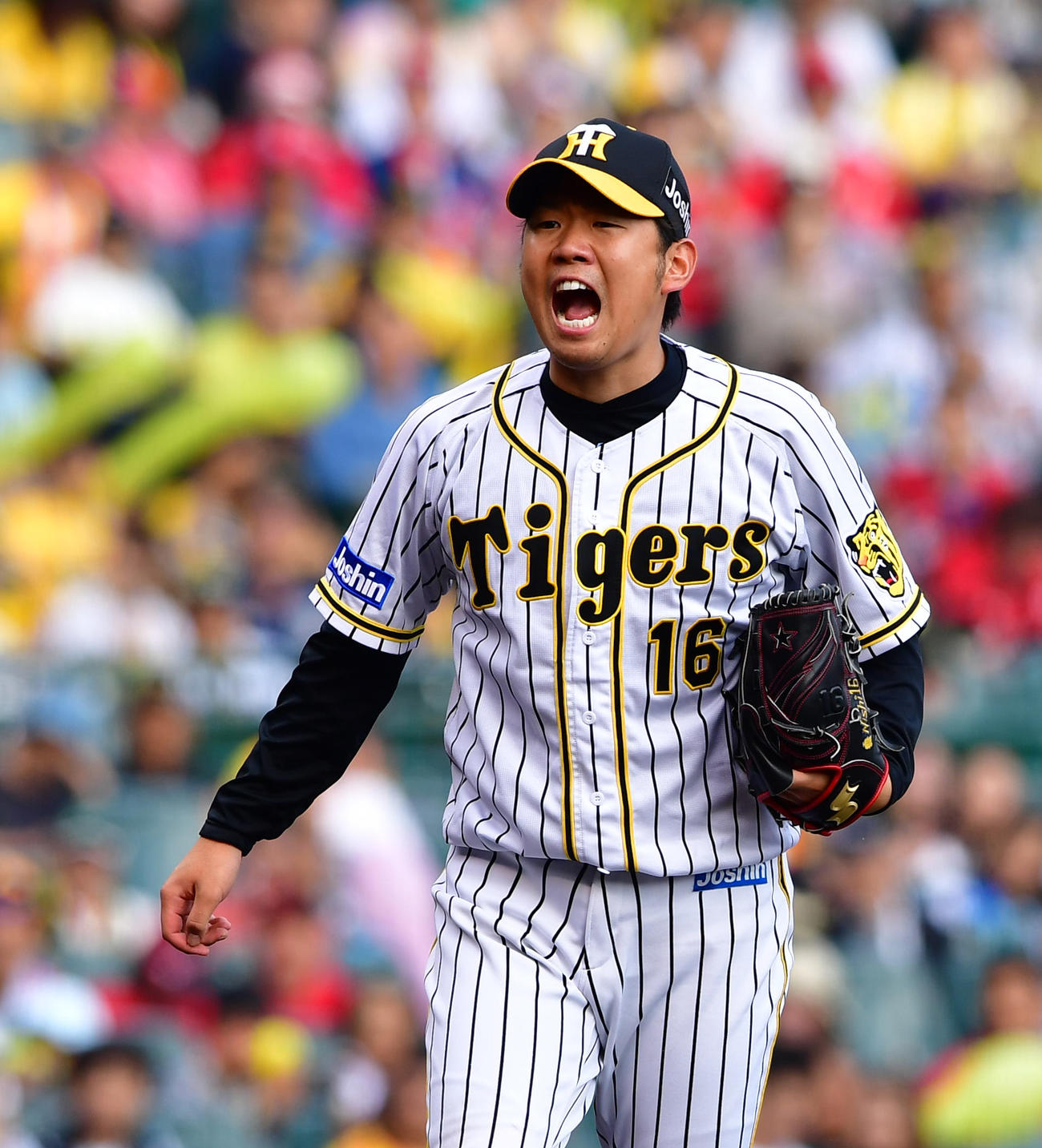 19年9月、雄たけびをあげる西勇輝