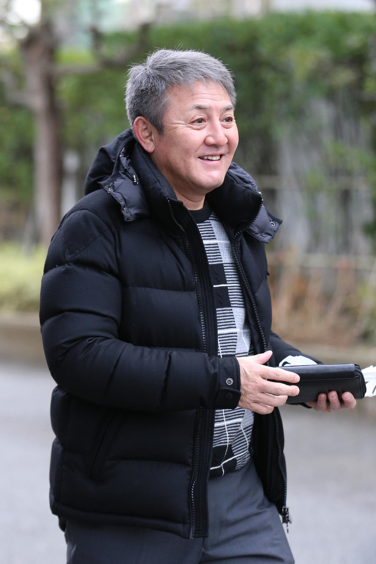 合同コーチ会議で鳴尾浜虎風荘を訪れた清水ヘッドコーチ（撮影・上山淳一）