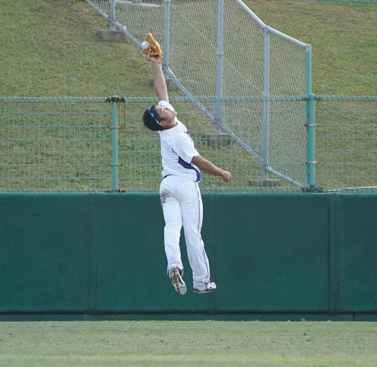 外野ノックを受ける根尾（撮影・森本幸一）