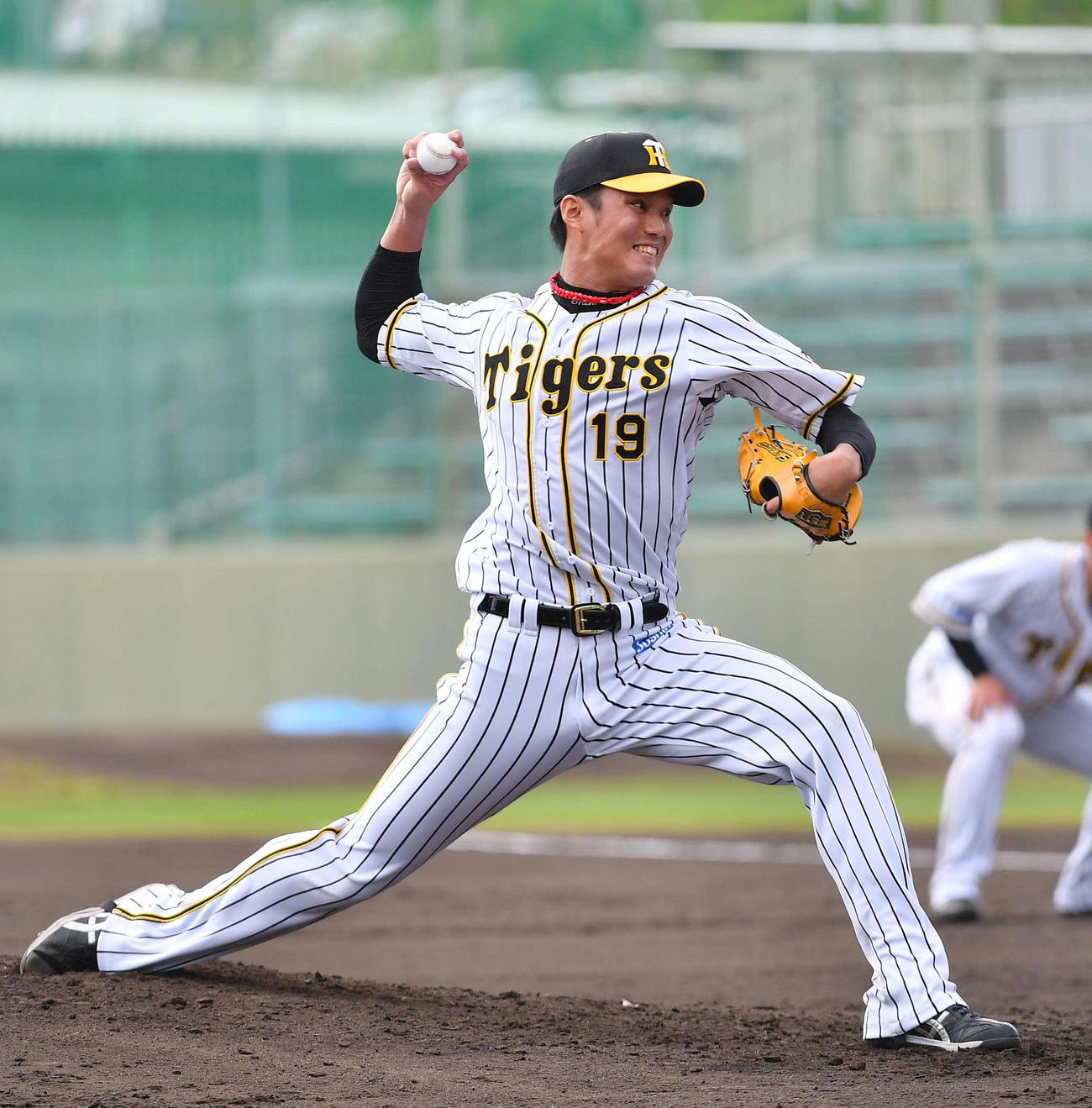 シート打撃に登板する藤浪晋太郎（撮影・上田博志）