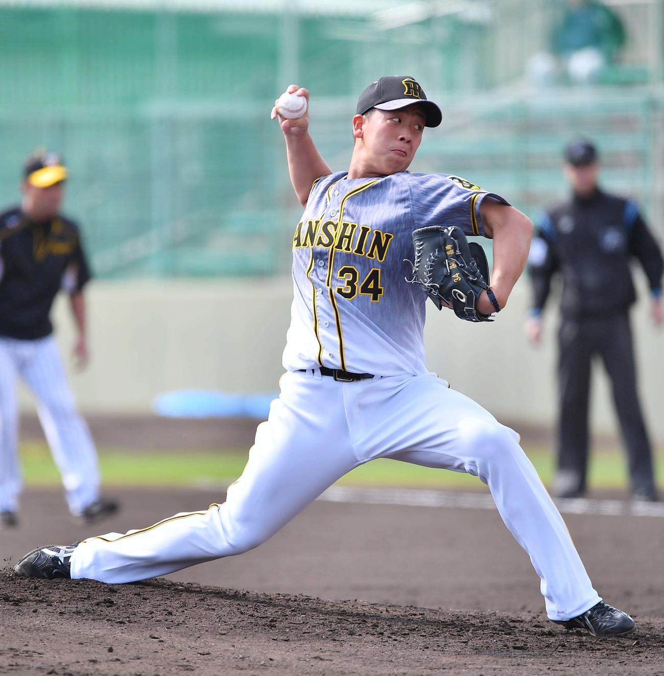 シート打撃で登板する谷川昌希（撮影・上田博志）