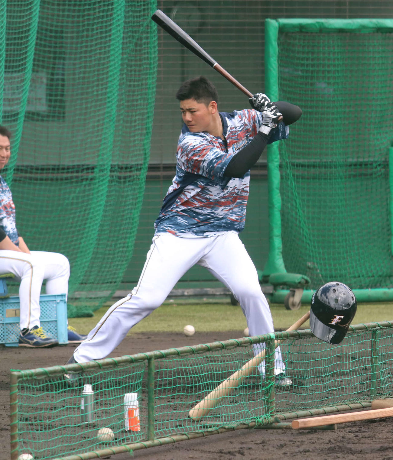 打撃練習する日本ハム清宮（撮影・山崎純一）