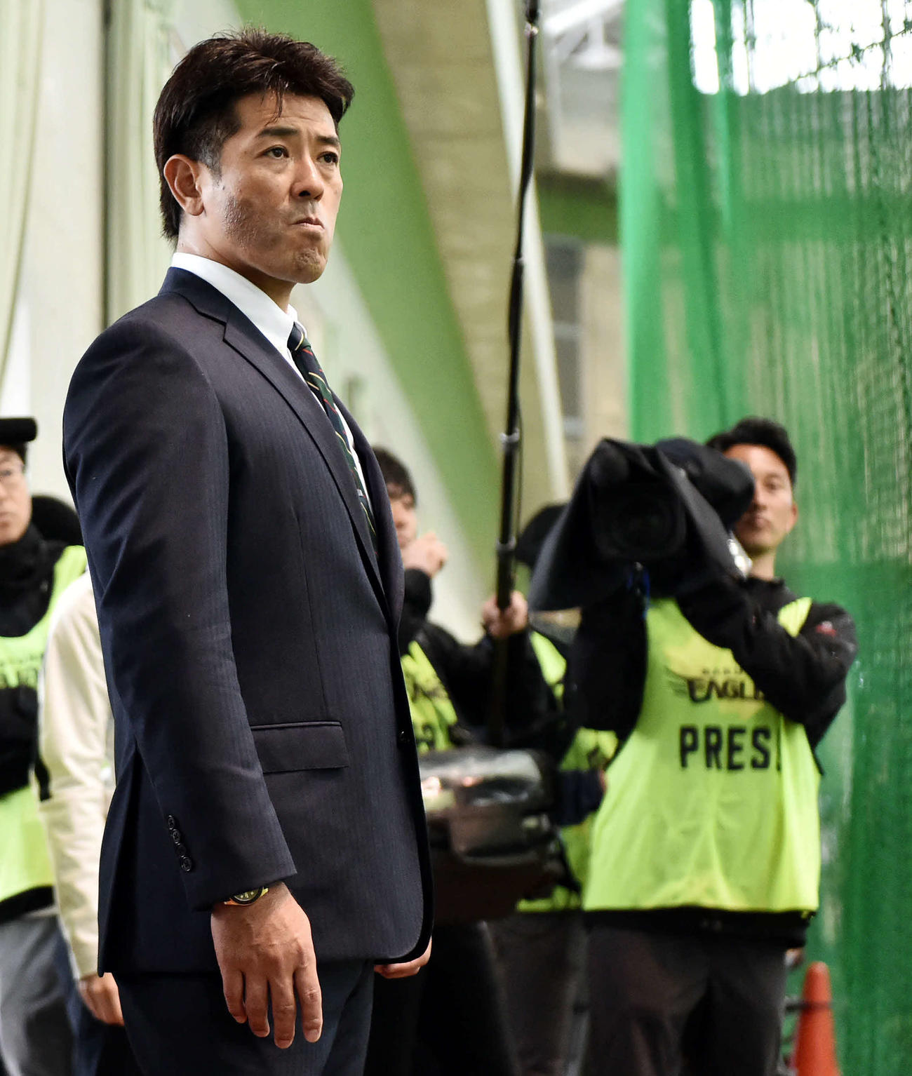 楽天キャンプを視察する侍ジャパン稲葉監督（撮影・滝沢徹郎）