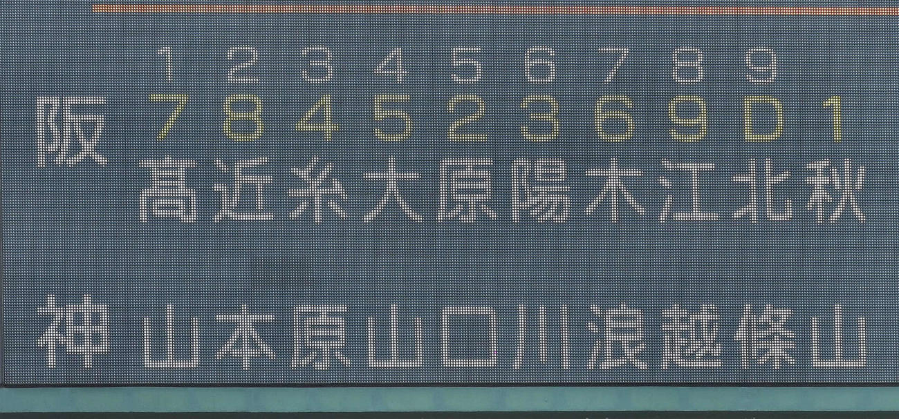 中日対阪神練習試合　スタメン（撮影・上田博志）