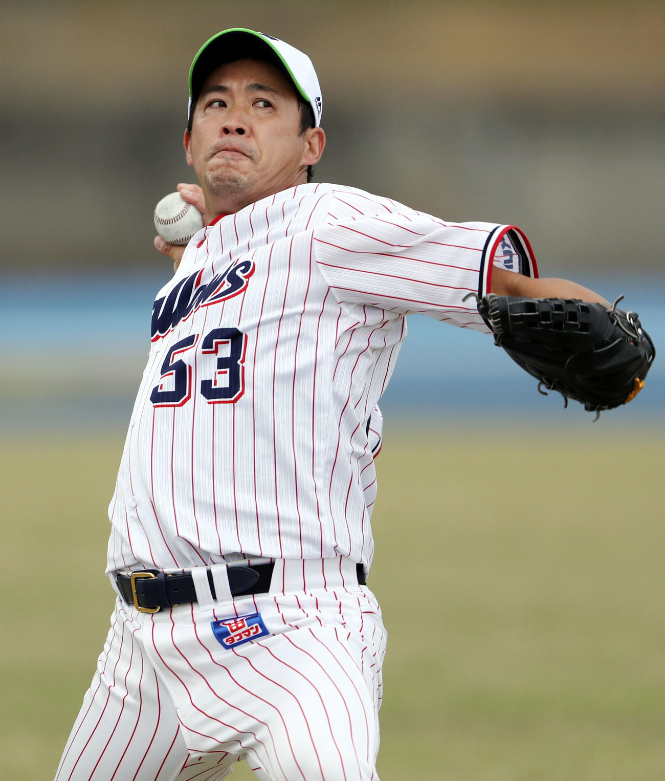 遠投する五十嵐（撮影・狩俣裕三）