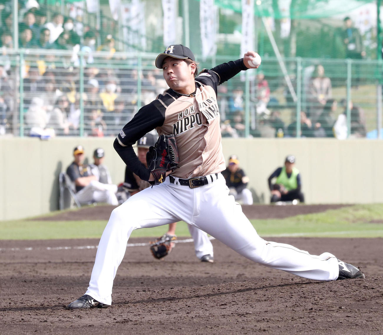阪神対日本ハム　5回に登板した堀（撮影・黒川智章）