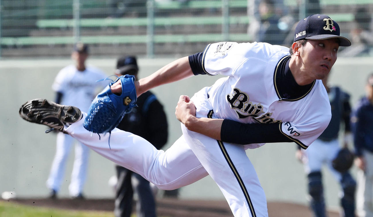 オリックス紅白戦　白組先発の田嶋（撮影・前岡正明）