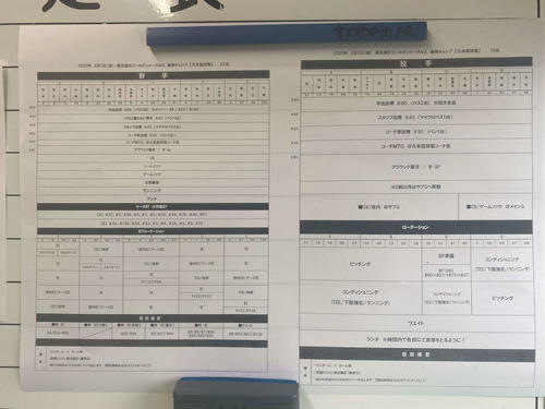 楽天久米島キャンプ第2クール2日目の練習メニュー。この日は「特走」が行われた