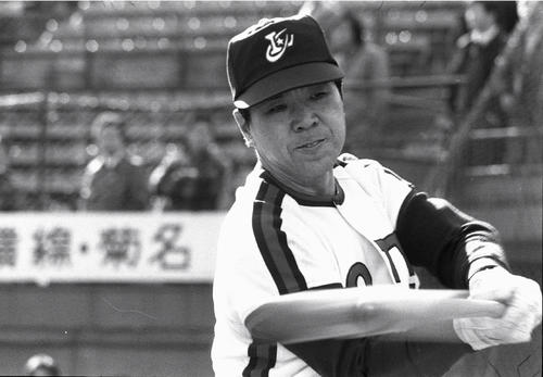 打撃練習する野村克也氏（1978年2月撮影）