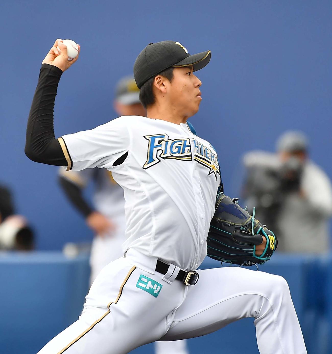 日本ハム対阪神練習試合　日本ハム先発杉浦稔大（撮影・上田博志）