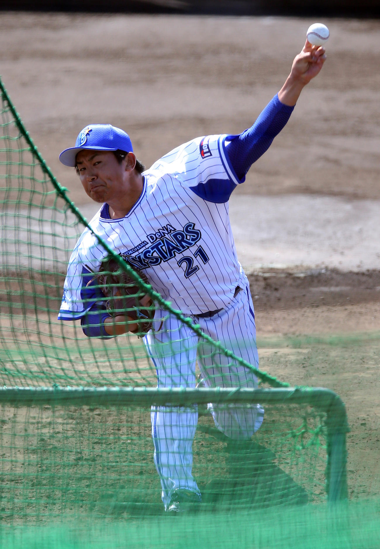 打撃投手で登板したDeNA今永（撮影・大野祥一）