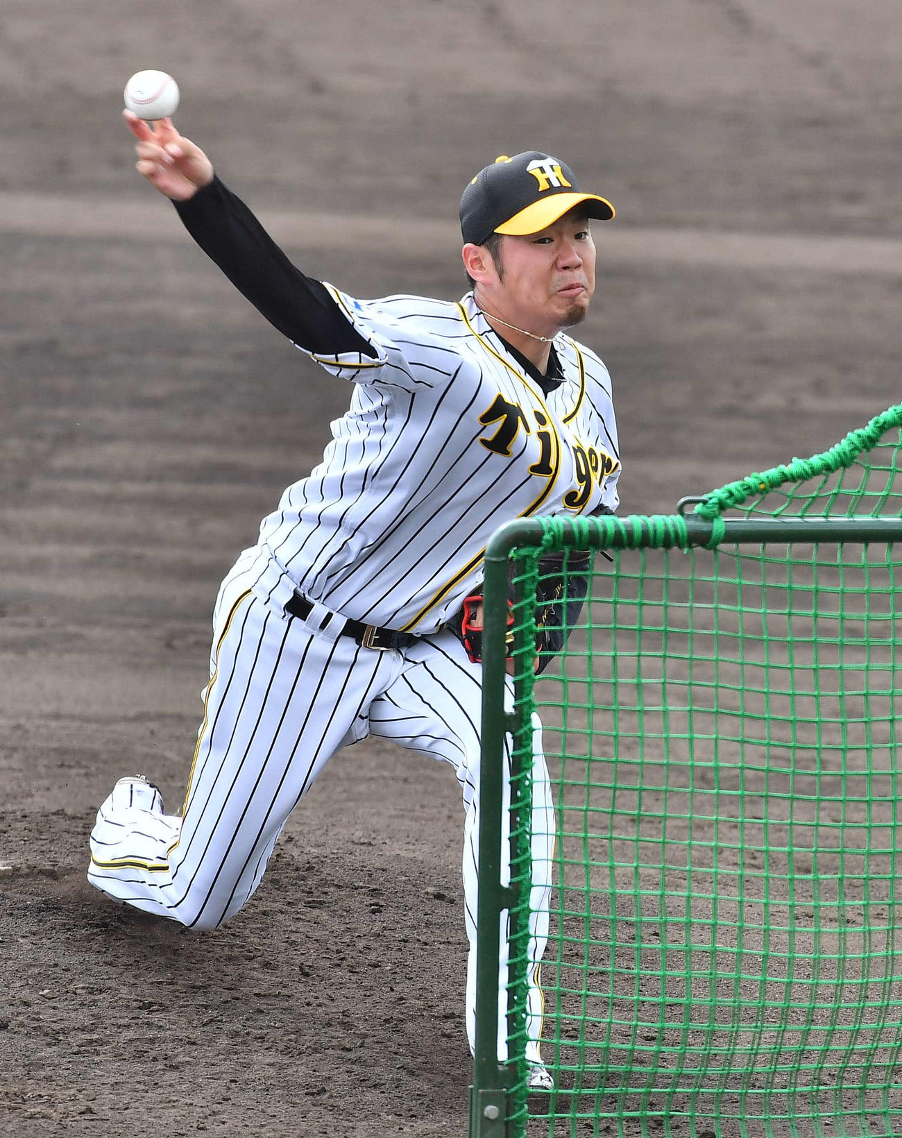フリー打撃に登板した西勇（撮影・上田博志）