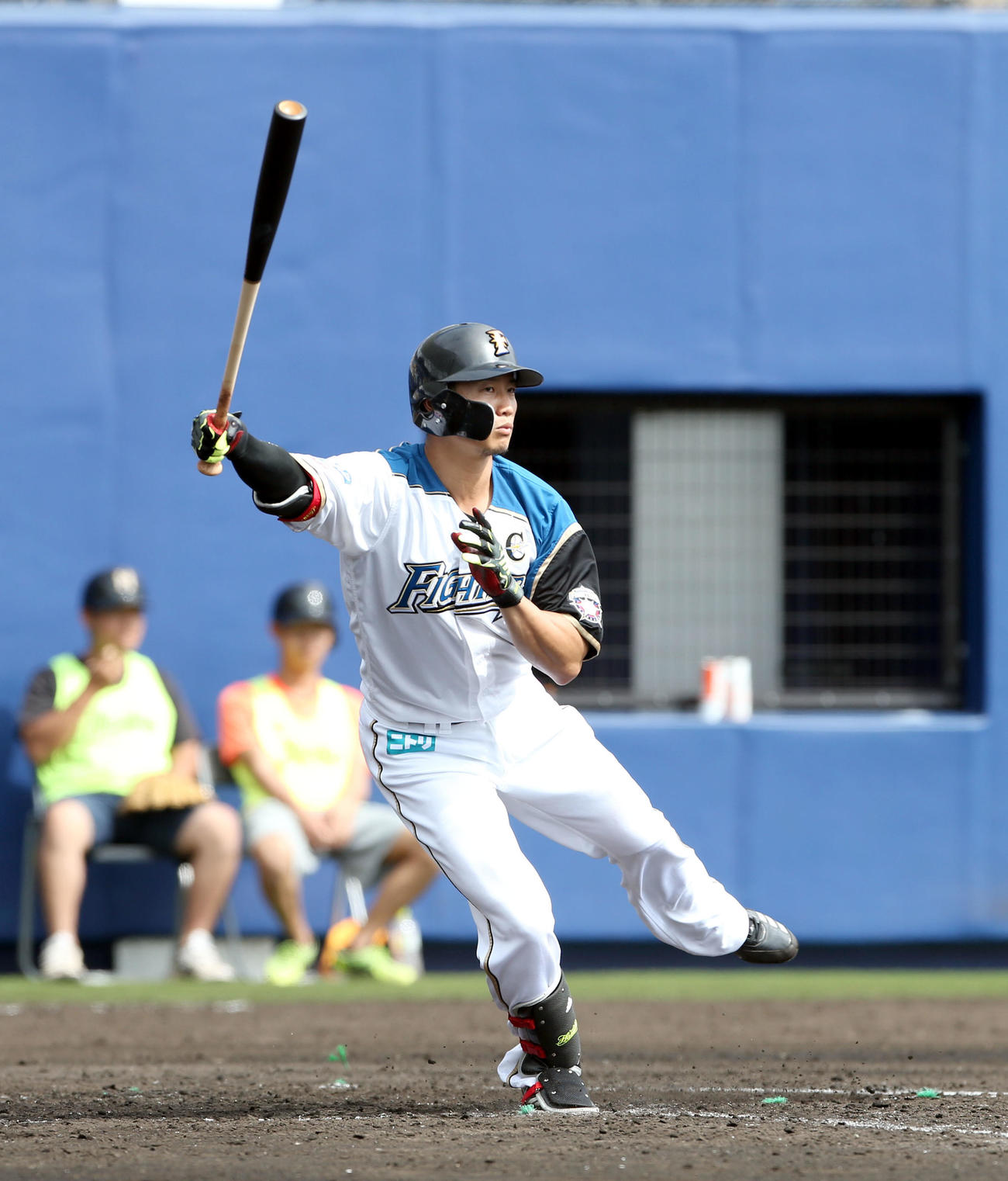 日本ハム対楽天　4回裏日本ハム無死、三振に終わる日本ハム西川（撮影・佐藤翔太）