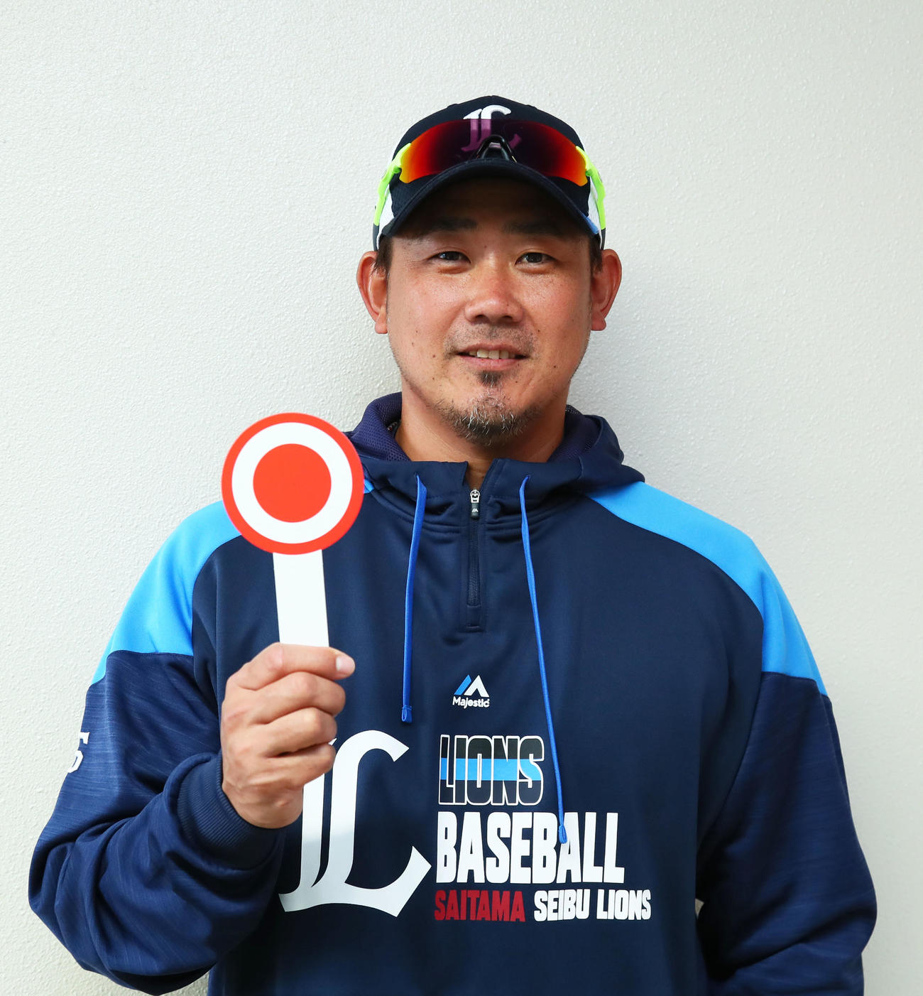 マル！今季への思い、西武への思いを語った松坂（撮影・足立雅史）