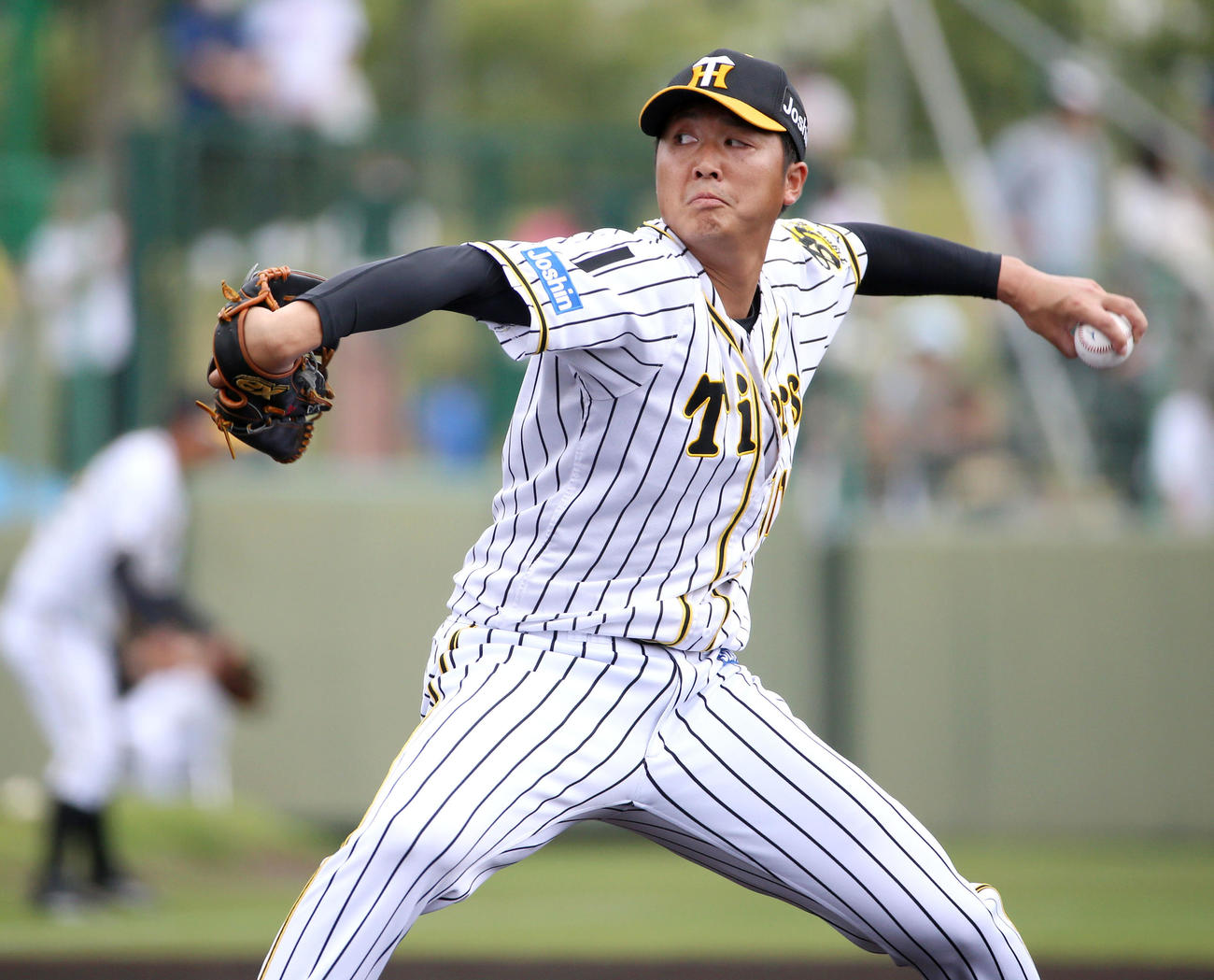 練習試合阪神対広島　阪神先発の横山（撮影・上山淳一）