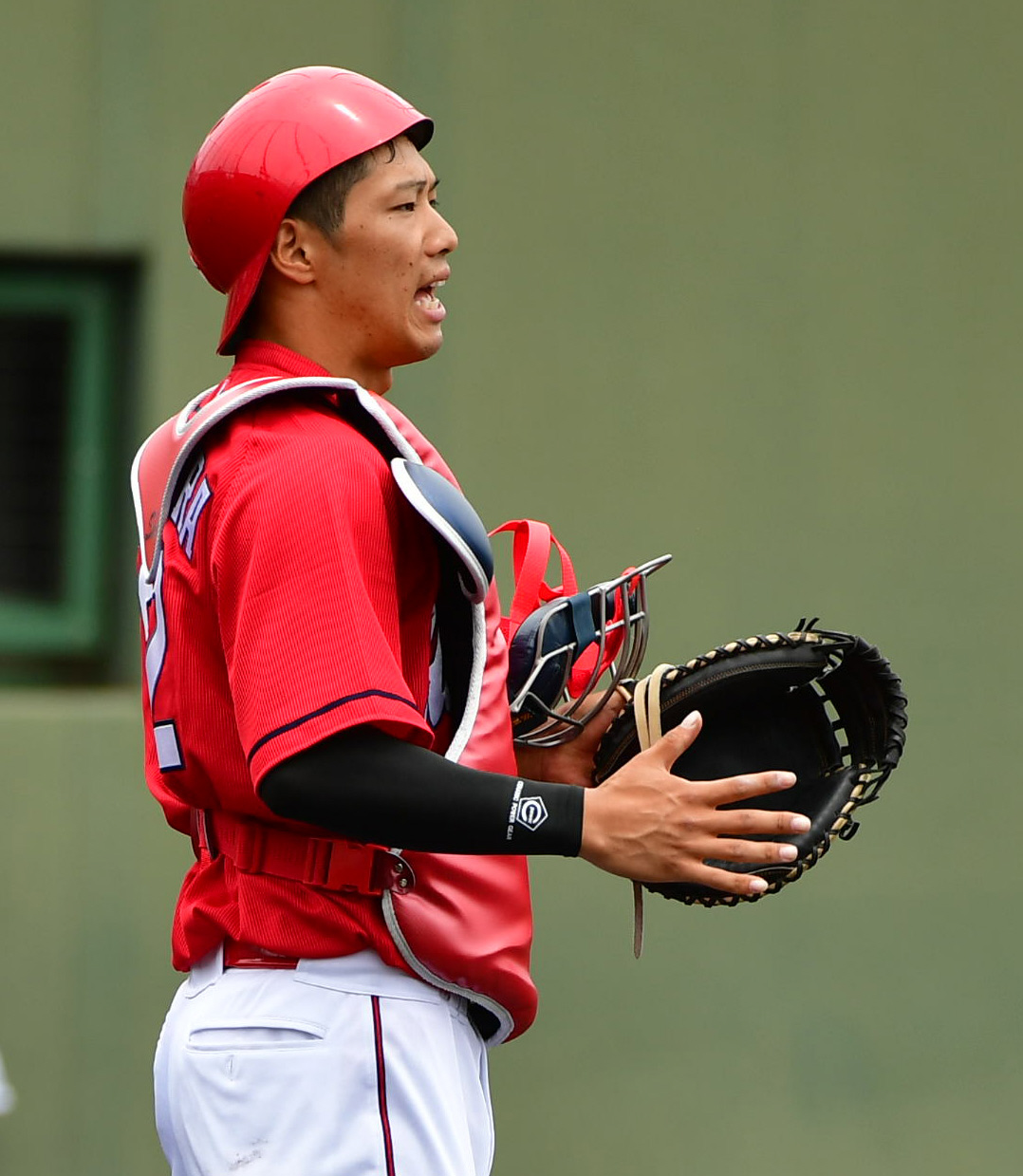 広島中村奨成（2019年6月18日撮影）