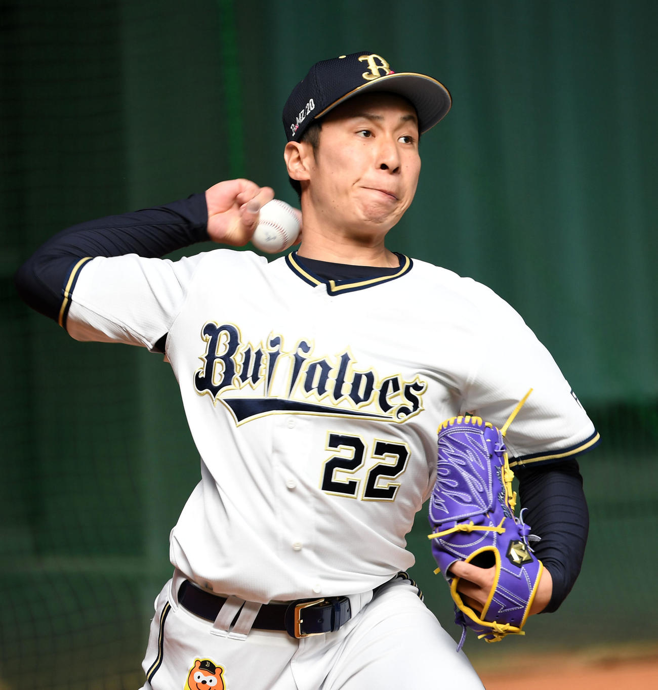 オリックスルーキーの村西良太（2020年2月1日撮影）