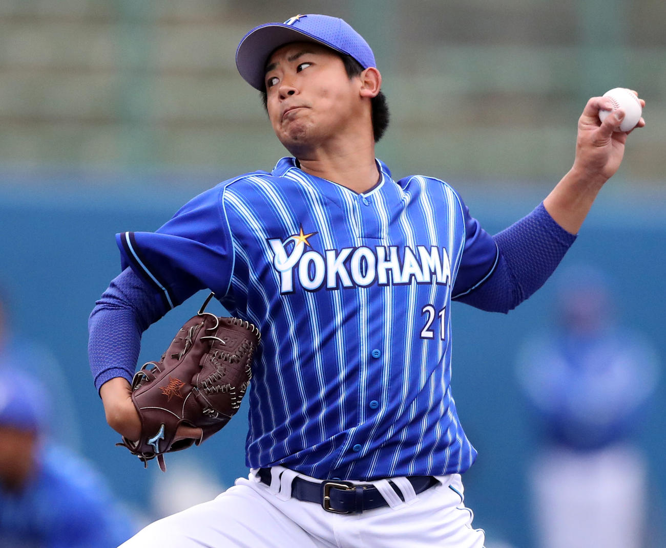 練習試合ヤクルト対DeNA　DeNA先発の今永（撮影・狩俣裕三）