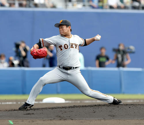 日本ハム対巨人　巨人先発の田口（撮影・佐藤翔太）