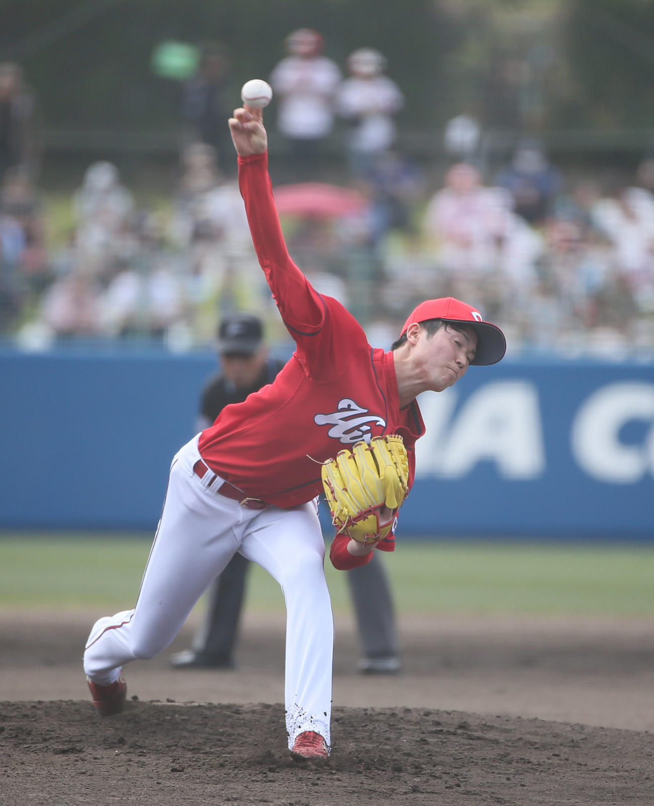 オープン戦　ヤクルト打線を相手に力投する森下（撮影・栗木一考）