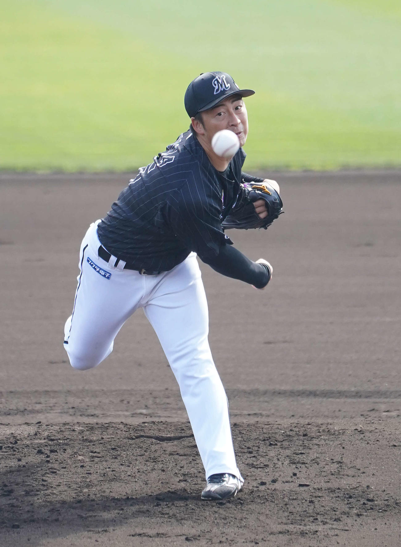 西武対ロッテ　先発し力投するロッテ美馬（撮影・鈴木みどり）