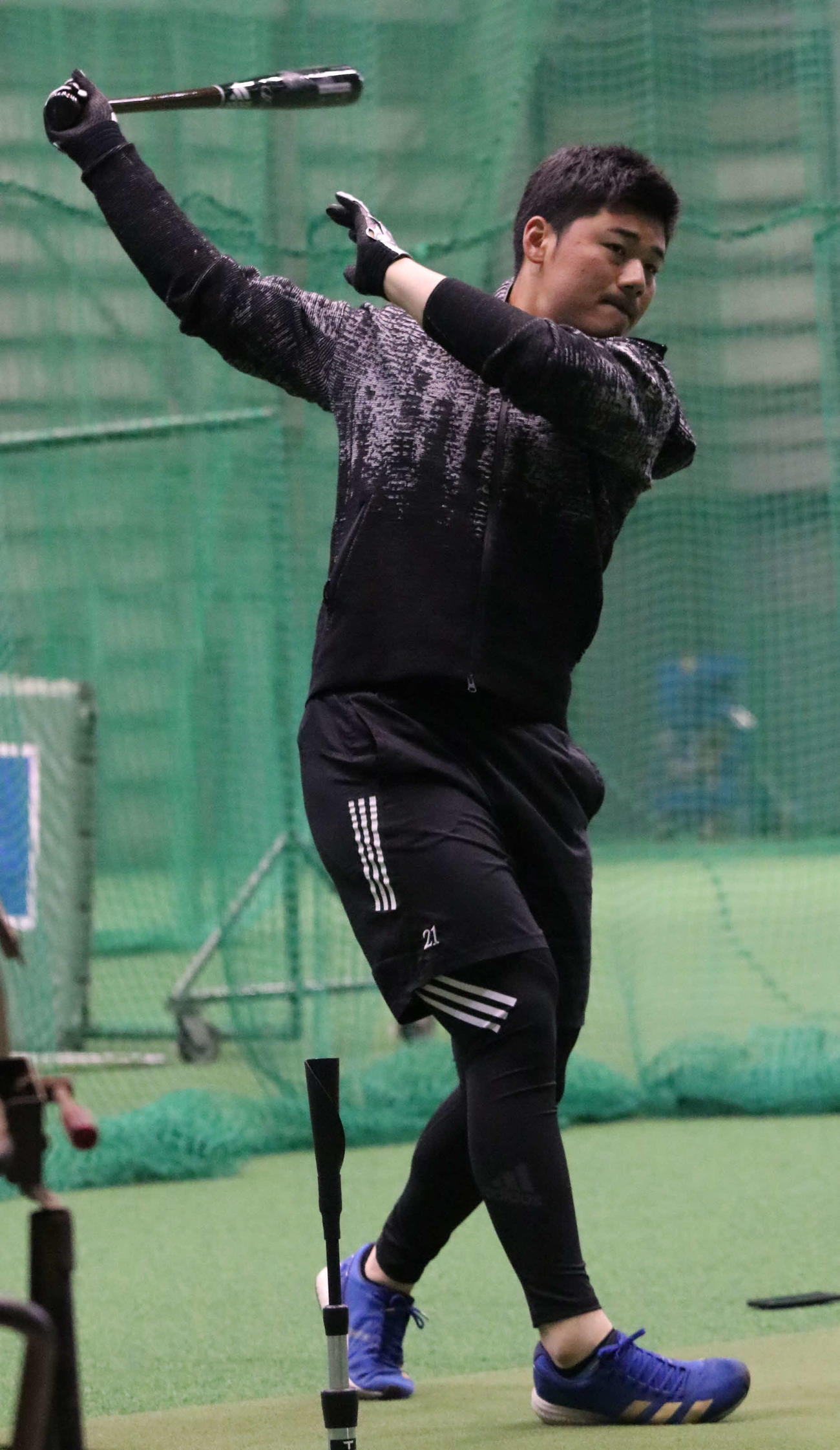 打撃練習をする日本ハム清宮（撮影・山崎純一）