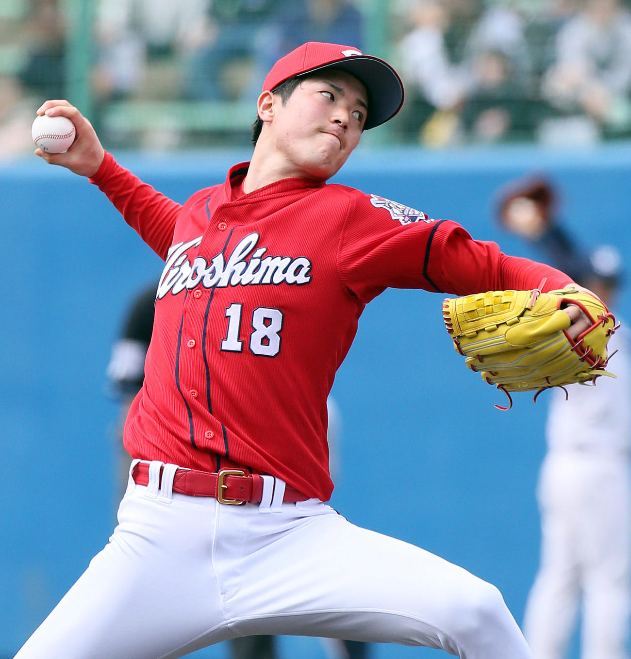 ヤクルト対広島　オープン戦　3回2失点の森下（撮影・栗木一考）
