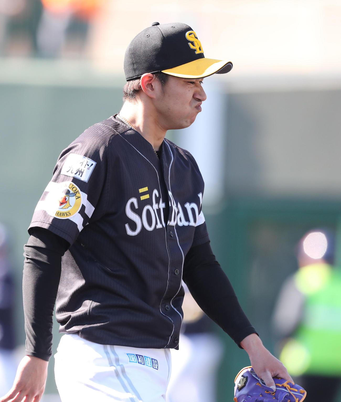 オリックス対ソフトバンク　2番手として登板した古谷優人は2イニングで6四球、課題を残す内容となった（撮影・梅根麻紀）