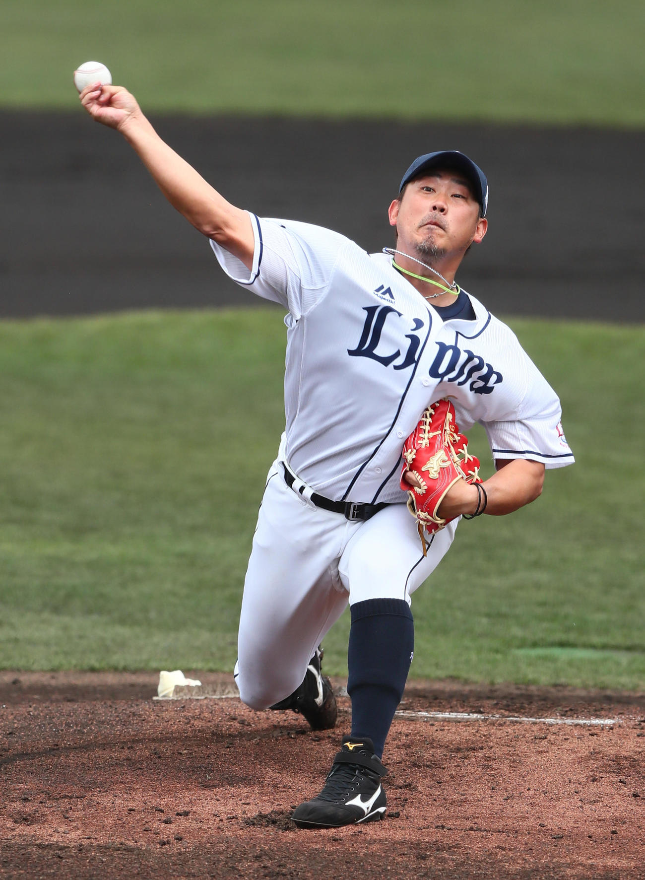 西武対斗山　西武先発の松坂（撮影・足立雅史）
