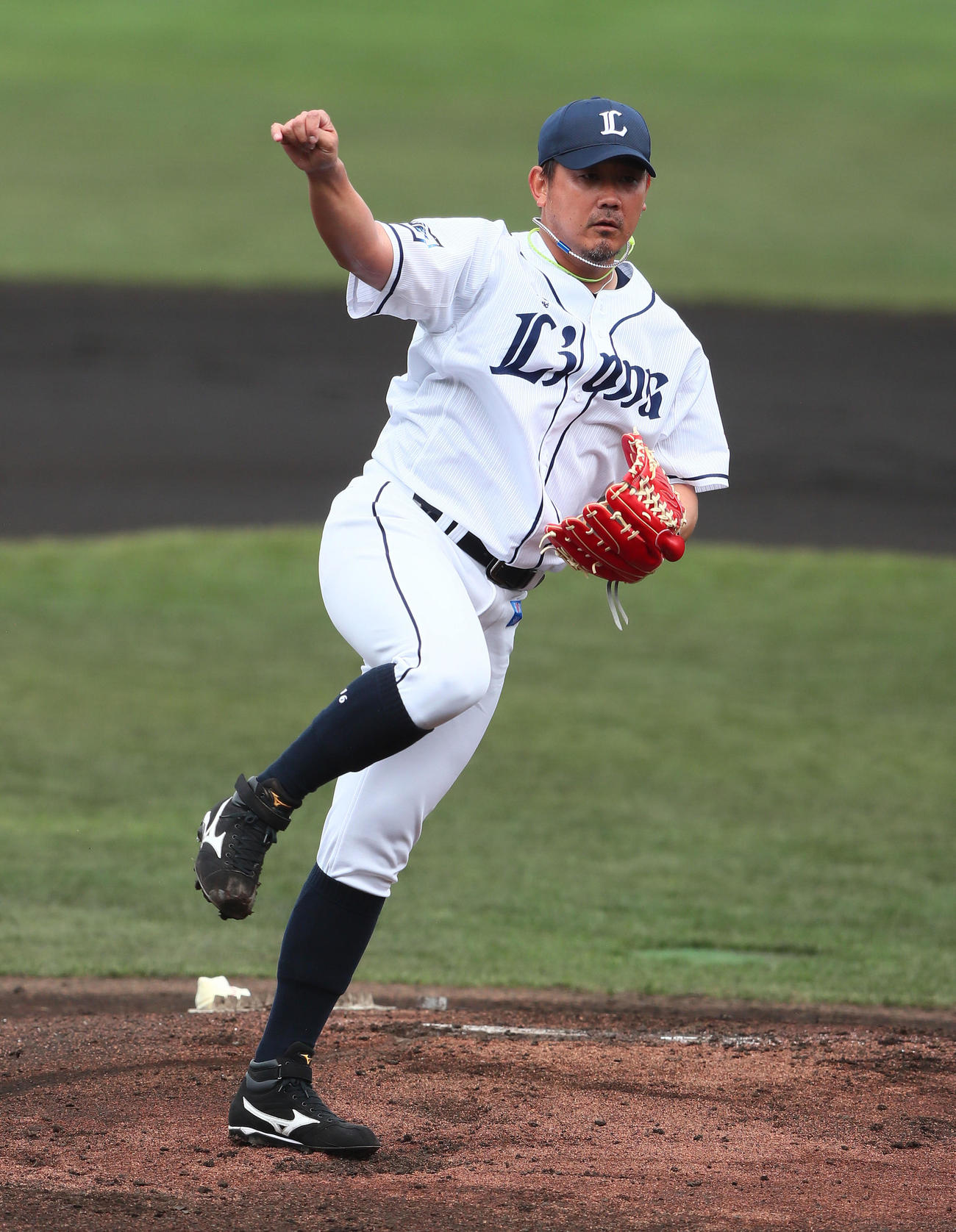 西武対斗山　西武先発の松坂（撮影・足立雅史）