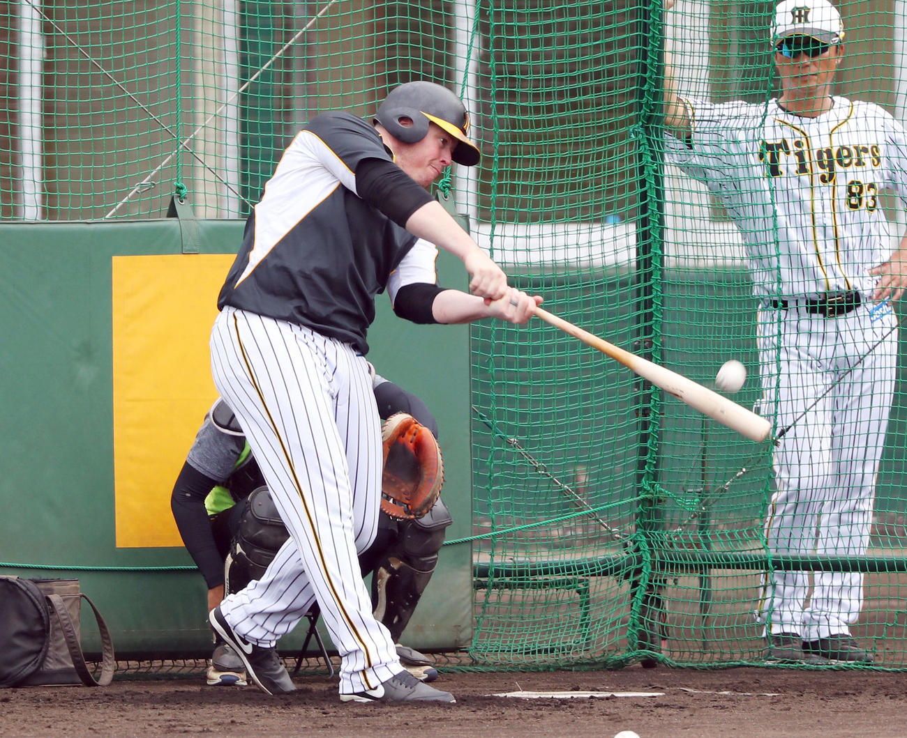 春季キャンプ最終日、フリー打撃を行うボーア（撮影・前田充）