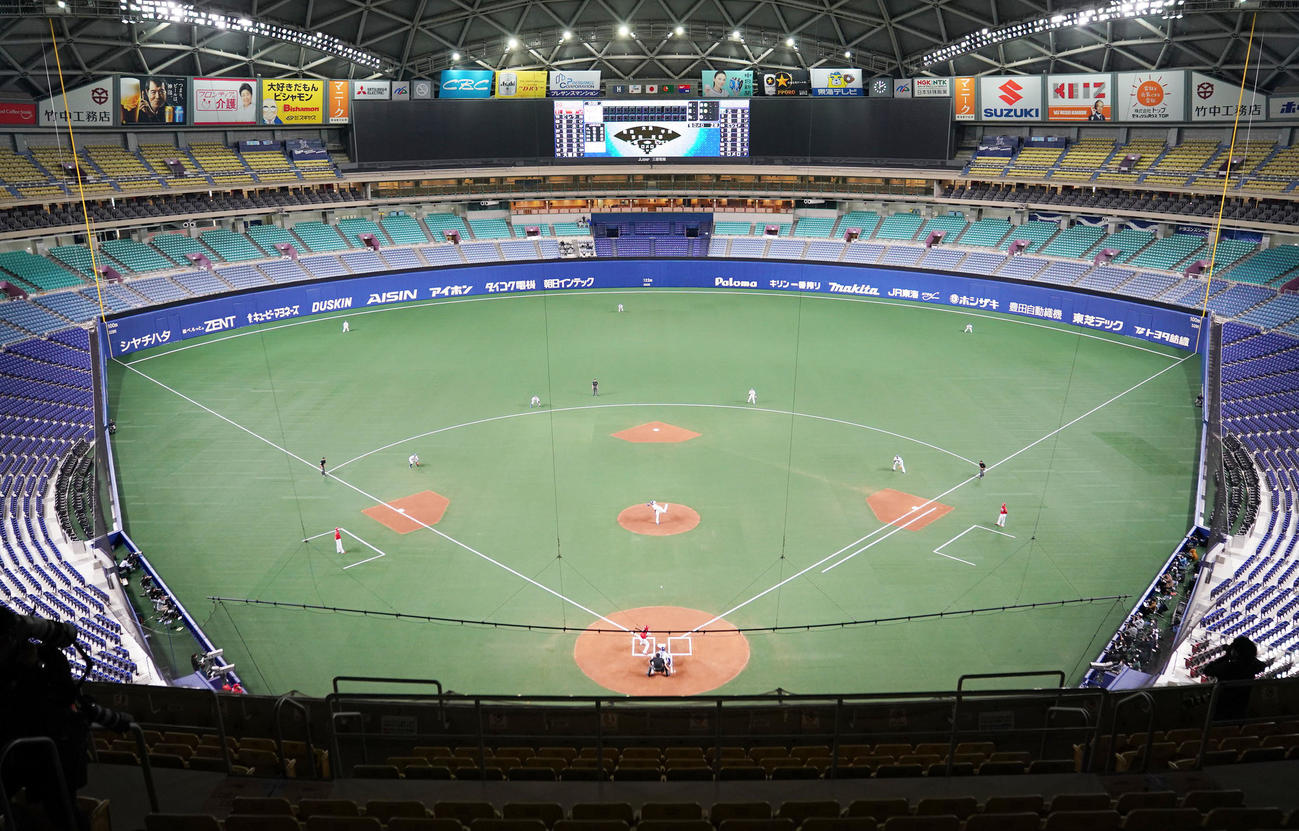 プロ野球オープン戦　中日対広島は無観客で行われた（撮影・森本幸一）