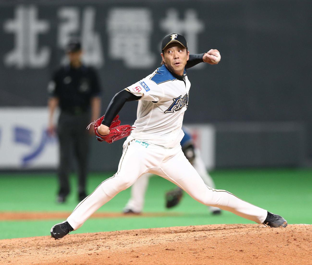 日本ハム対オリックス　9回に登板の宮西（撮影・黒川智章）