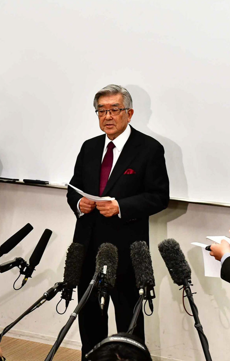 2月26日にオープン戦全72試合を無観客で行うことを発表した日本野球機構の斉藤惇コミッショナー（撮影・小沢裕）
