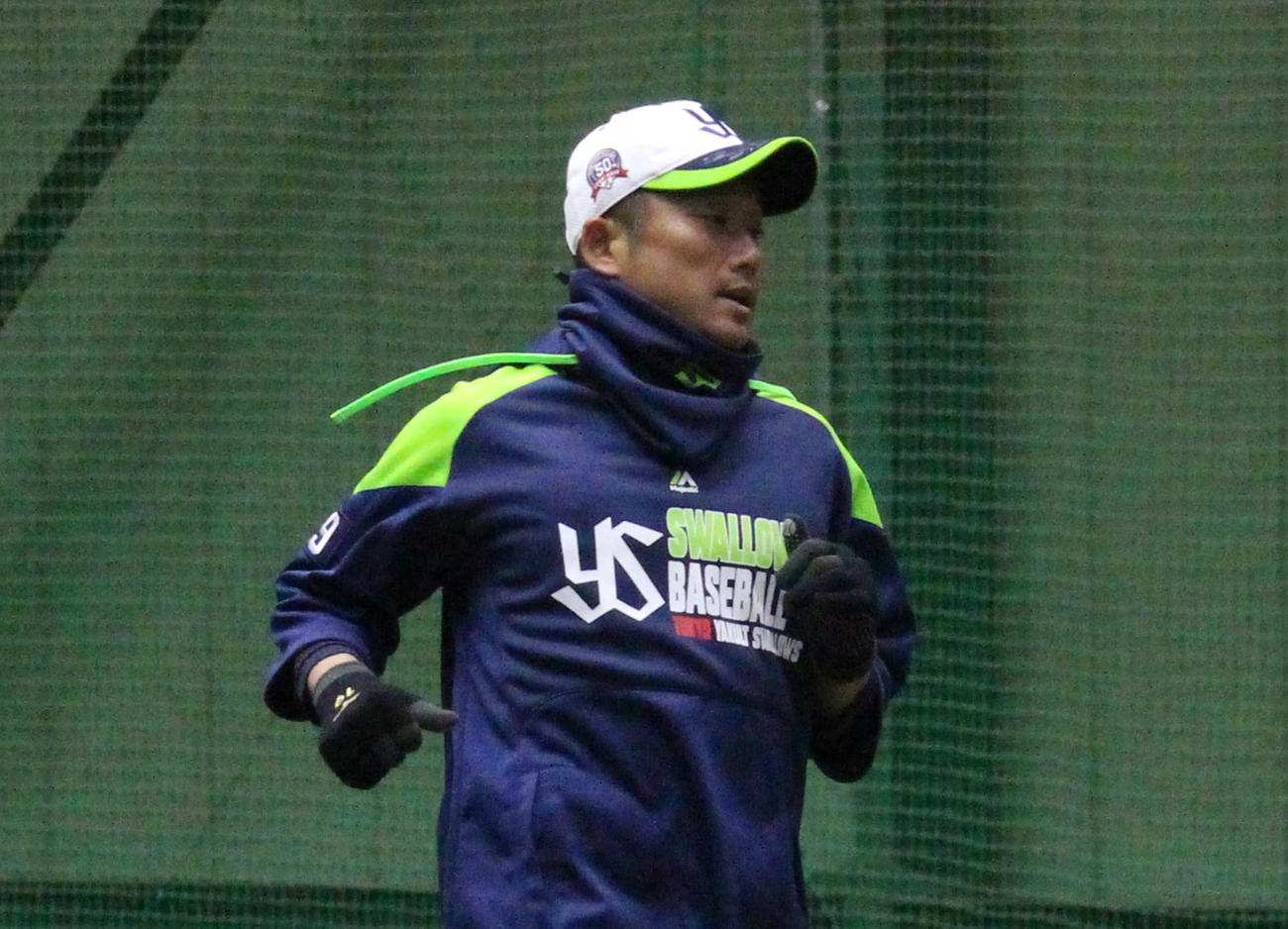 投手練習に参加したヤクルト石川（撮影・保坂恭子）